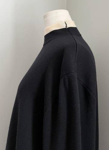 St. John Black Wool Piano Turtleneck Dress