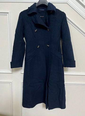 Max Mara Women's  Weekend Wool Double Breasted Coat Overcoat S Navy