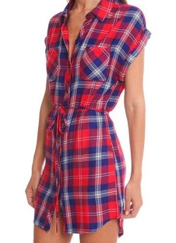 Rails 💕💕 Red Plaid Soft Flannel Shirt Dress