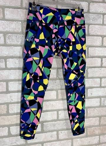 Sweaty Betty  Power 7/8 Length Multi Color Geo Print Leggings Size 6