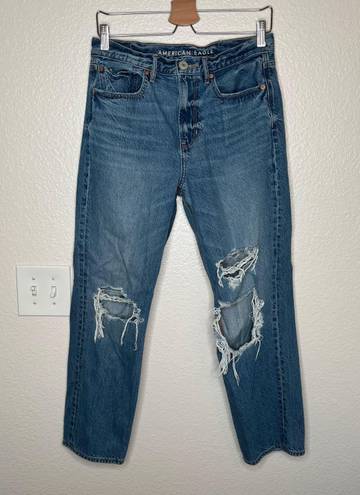 American Eagle 90s boyfriend distressed relaxed high rise jeans size 4