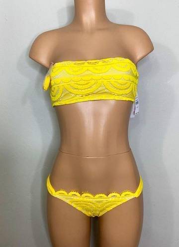 PilyQ  gold lace bikini. S/M. Retails $192 NWT