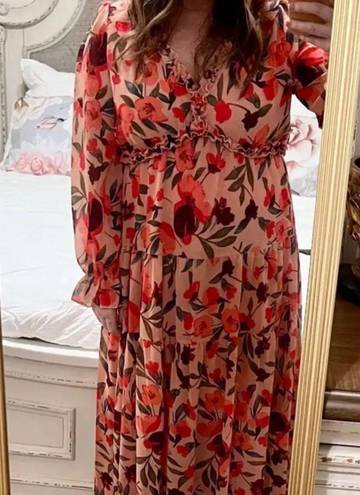 Maxi Dress Floral Print Multi Size XL