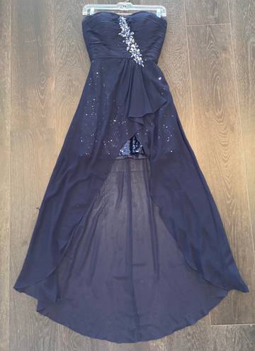 B Darlin Navy Blue High Low Formal / Homecoming / Prom Dress