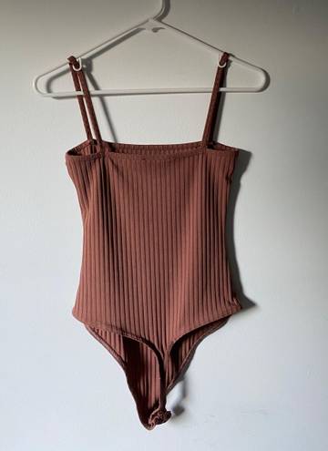 Missguided brown ribbed tank bodysuit