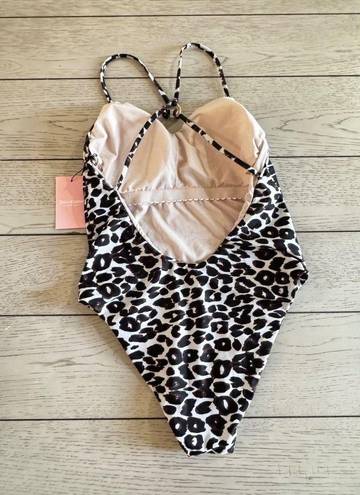 Juicy Couture  Women's Studded High Cut One Piece Swimsuit Size LAnimal Print