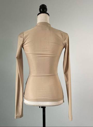 Hue NICKI STUDIOS | Nude  Stretch Zip Up Jacket Sz XS