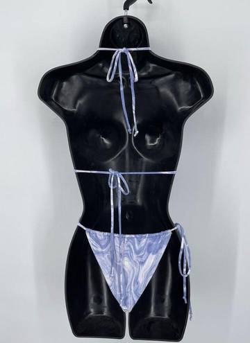 Naked Wardrobe  Swim Blue Smoke String Bikini Swimsuit NEW Sz XL Style NW-W0732