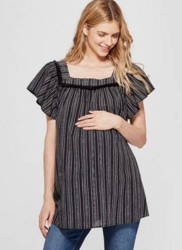 Isabel Maternity stripe short sleeve blouse Size Small