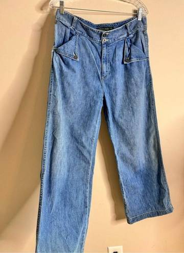 Krass&co Y2K Style Lauren Jeans . Flap Front Pocket Wide Leg Jeans Women's 10