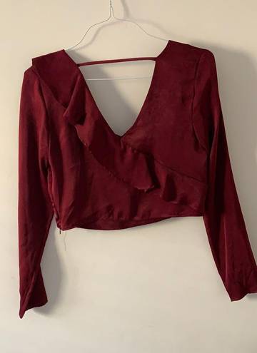 J.O.A. red ruffle shirt