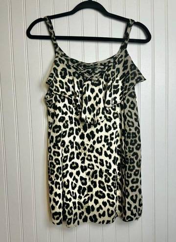 Torrid  Animal Print Georgette Ruffle Lace-Up Sleeveless Top