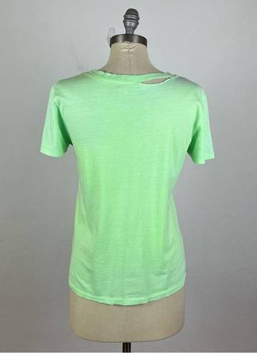 n:philanthropy  Neon Green Distressed Tee