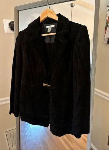 Peter Nygard  Leather Black Jacket Size Petite Medium