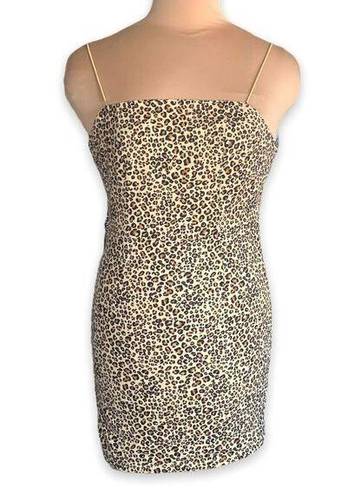 Kendall + Kylie  Dress Animal Leopard Print Sleeveless Spaghetti Strap Bodycon