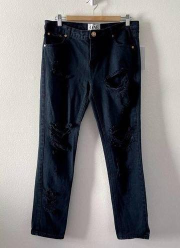 One Teaspoon  Jeans Womens 29 Blue London Awesome Baggies Distressed New NWT