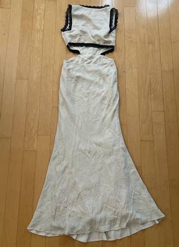 Princess Polly keila lace trim beige and black maxi dress