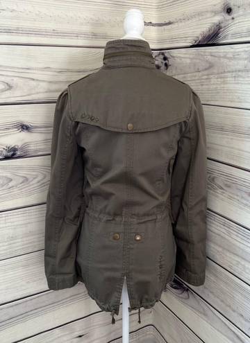 Black Rivet Green Military Utility Jacket