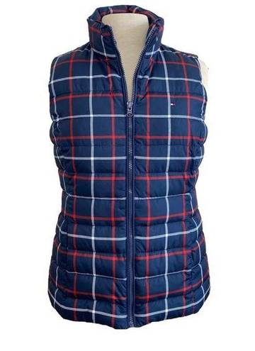 Tommy Hilfiger  gingham blue red lightweight puffer vest