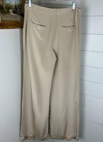 Elizabeth and James  Silk Wide Leg Touser Pants Cream Women's Size 6