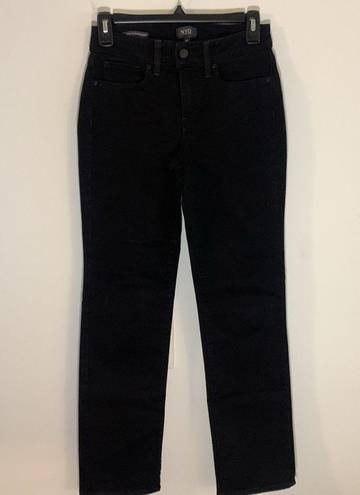 NYDJ  Black Marilyn Straight Denim Jeans Size 0 Petite