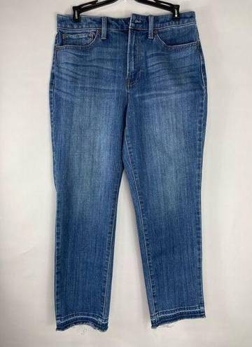 Talbots  Flawless High-Waist Straight Ankle Jeans Size 6 Raw Hem