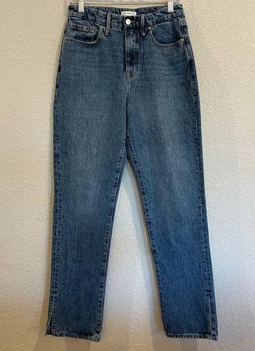 Good American  Good Boy Straight Leg Jeans with a Vent Hem