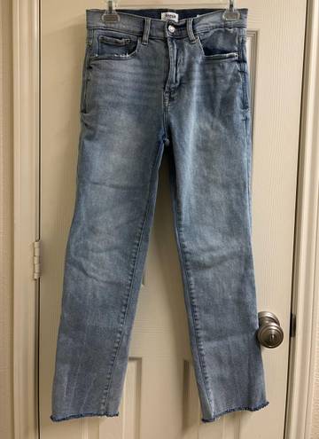 Kensie the slim straight leg high rise blue jeans denim light wash