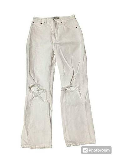 Abercrombie & Fitch  The Ankle Straight Ultra High Rise Curve Love Jeans White 27