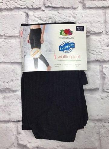 Fruit of the Loom NEW  Size XS 0-2 Black Waffle Pants