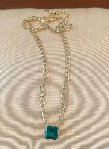 Solitaire JOY DRAVECKY BIG ENERGY  GREEN (EMERALD) CZ NECKLACE NWOT