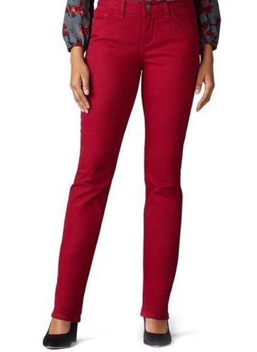 Lee NWT  Secretly Shapes Straight Leg Embellished Jeans Rouge Red 12 Petite