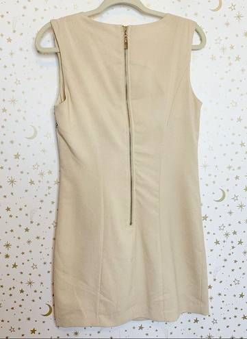 English Rose Cream Beaded Formal Shift Mini Dress