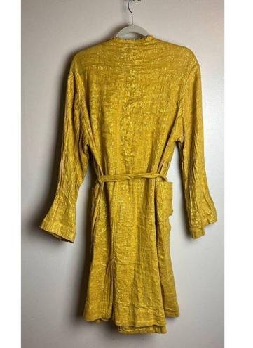 Raquel Allegra Lame Gold Cropped Trench Coat Sz. 0 (US XS 0/2)