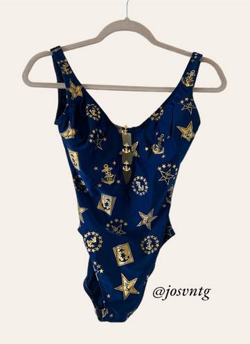 La Blanca Navy blue  anchor swim suit