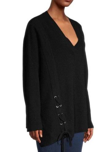 ALLSAINTS Womens Size XS/S All saints Able Lace Up Wool Blend Sweater Black EUC