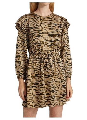 Rails  Ora Abstract Print Long Sleeve Mini Dress in Canyon Tan & Black Small NWT