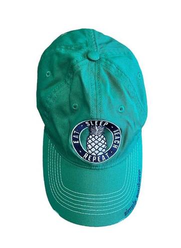 Simply Southern  Eat Sleep Beach Repeat Pineapple Baseball Cap Green Blue One Sz