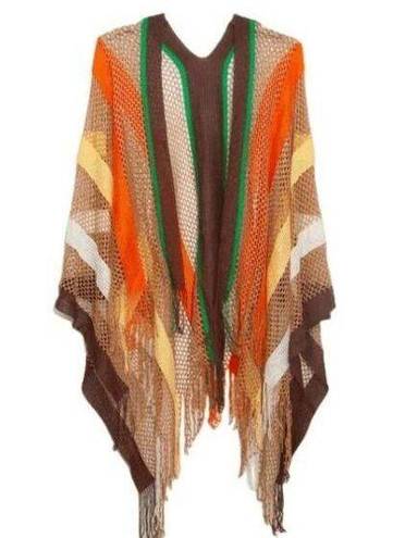 JC Sunny Women's Crochet Cape Ethnic Styles Print Shawl One Size Size undefined