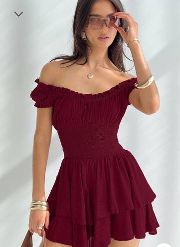 Princess Polly Size 8  Love Galore Romper Deep Cherry Red