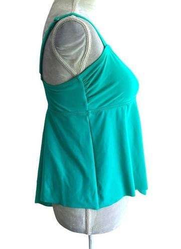 Beachsissi  Ruffle Hem Cross Front Tankini Teal XL New