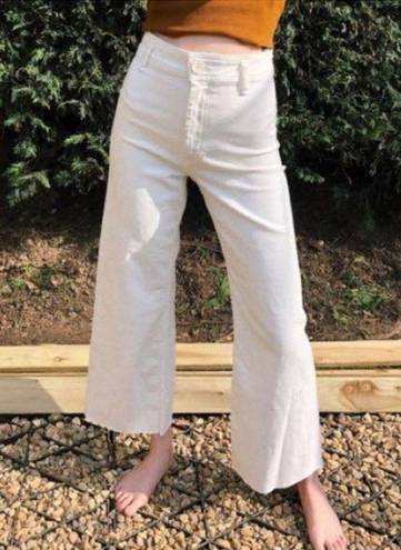 ZARA  The Marine Straight White High Rise Wide Leg Jeans Women’s 6 Bloggers Fave