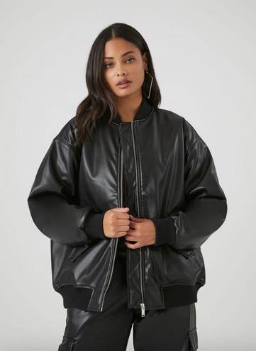 Forever 21 Leather Bomber Jacket