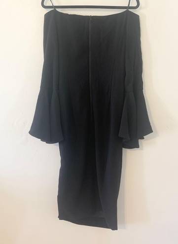 Bardot NWT  Solange Off-the-Shoulder Bell Sleeve Slit Dress in Black Size 8/M