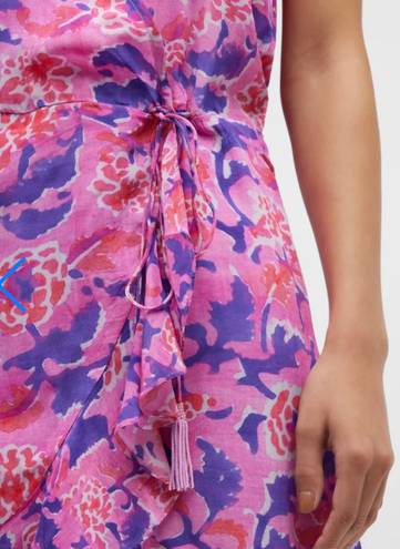 Rococo Sand Pink Floral Ruffle Wrap Dress