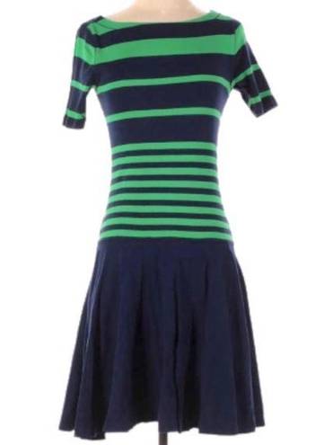 Krass&co LRL Lauren Jeans  Dress Navy w/Green Stripe Sz L