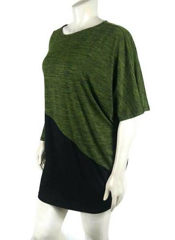 Oleg Cassini  Asymmetrical Black Green Mini Small Dress