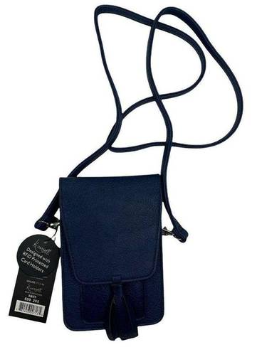 Harper K. Carroll  RFID Protected Secure Style Vegan Faux Leather Blue Crossbody