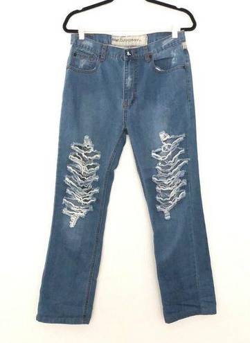 One Teaspoon  Womens Distressed Jeans Cotton Medium Wash Blue Denim Size 27