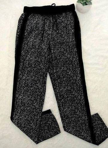 Vince Camuto  Satin Drawstring Jogger Pants in Black/White Pattern Size S